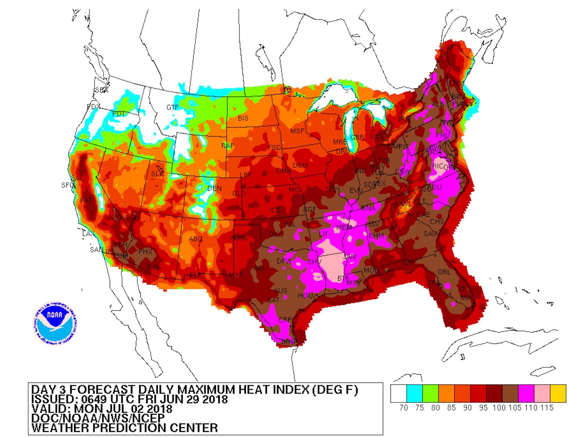 Heat Dome To Bring Widespread Dangerous Heat To Us