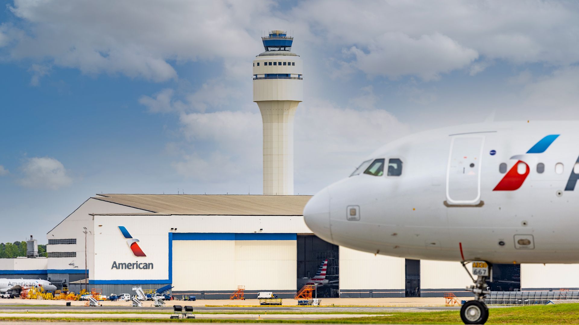 Air traffic control tower at Charlotte.