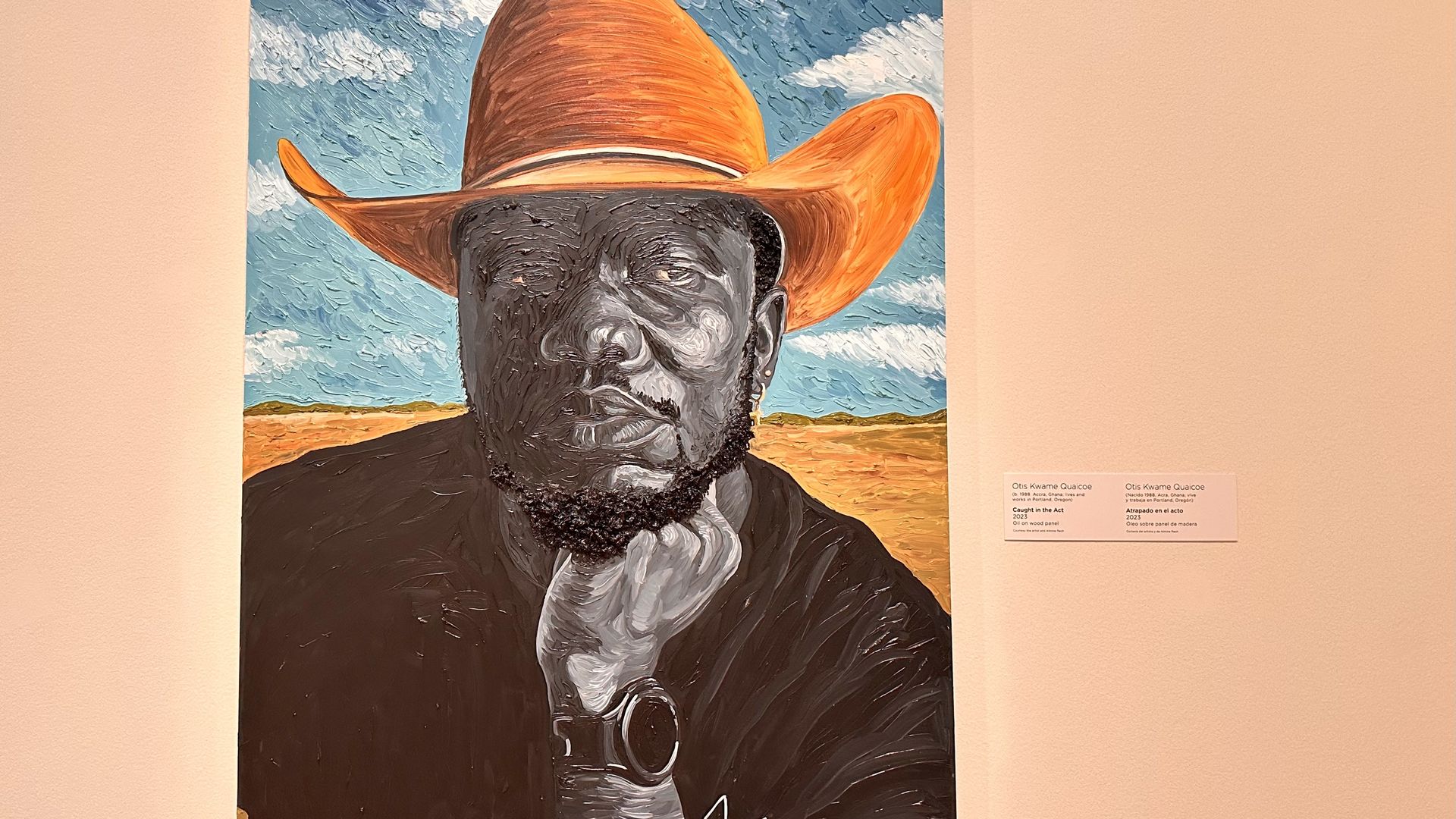 A photo of a painting of a cowboy at Amon Carter Museum 