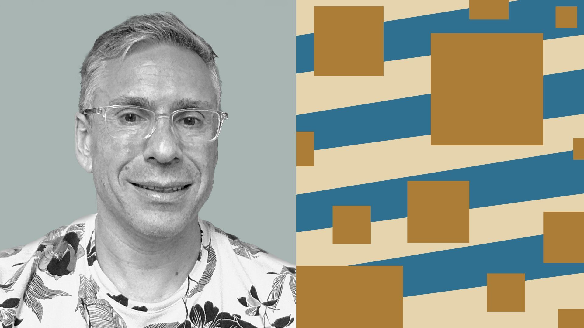 Photo illustration of Paul Brody with abstract shapes.