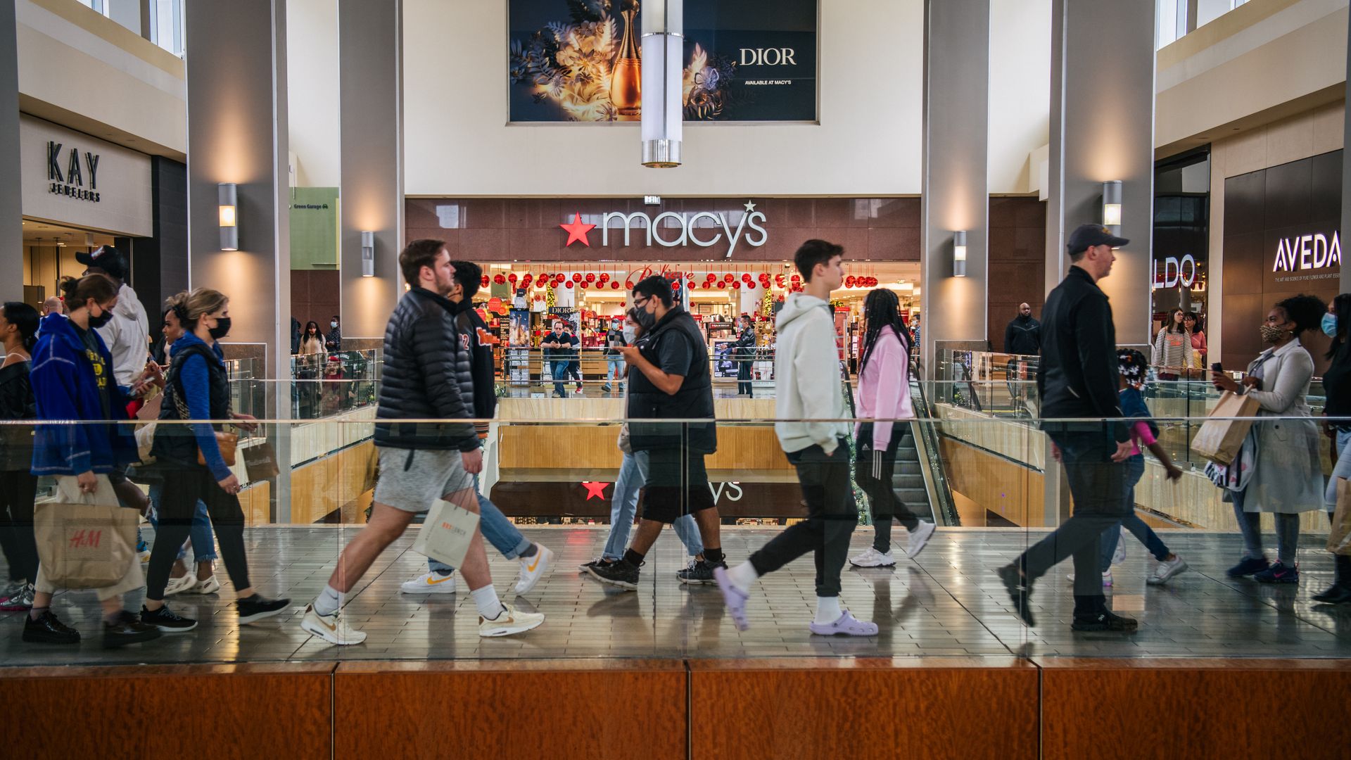 People shop in The Galleria mall during Black Friday on November 26, 2021 in Houston, Texas.