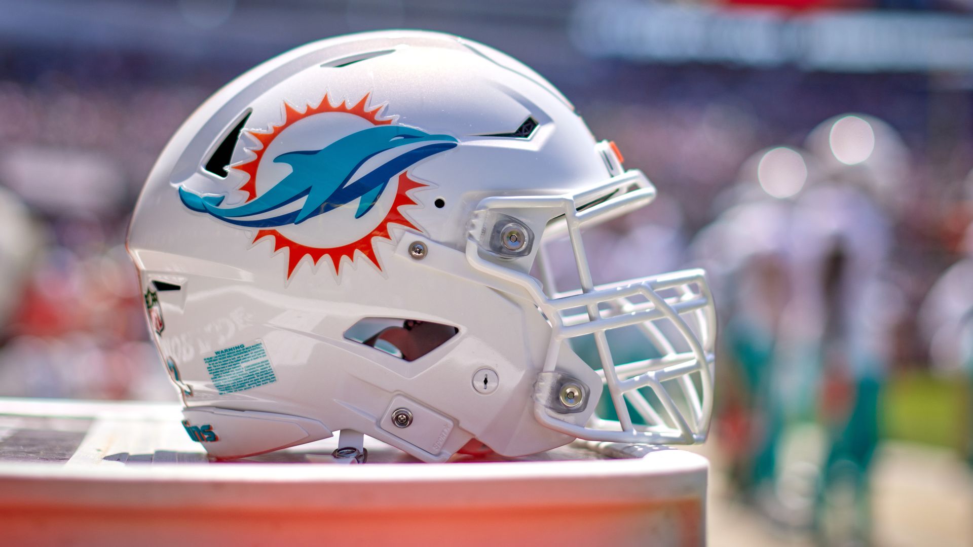 A Miami Dolphins helmet 