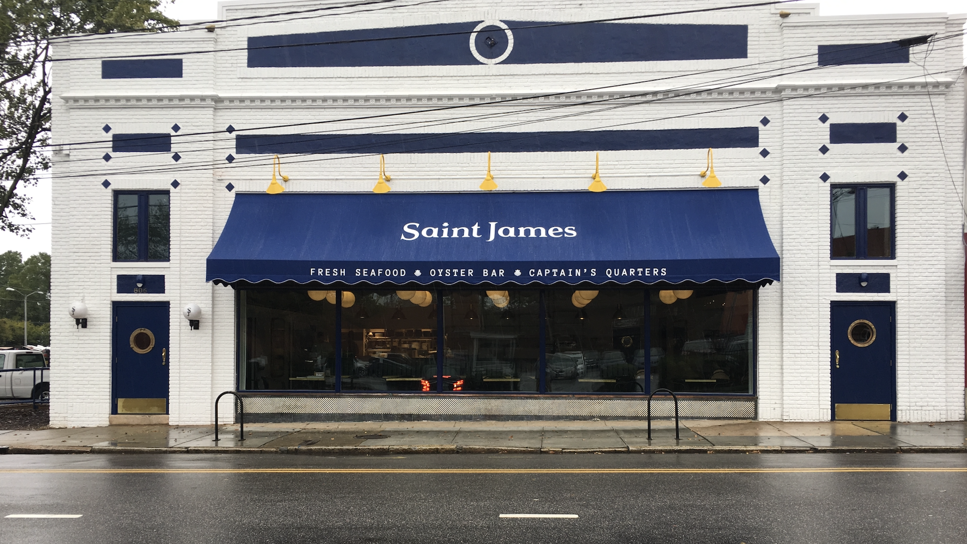 St. James Seafood storefront in Durham