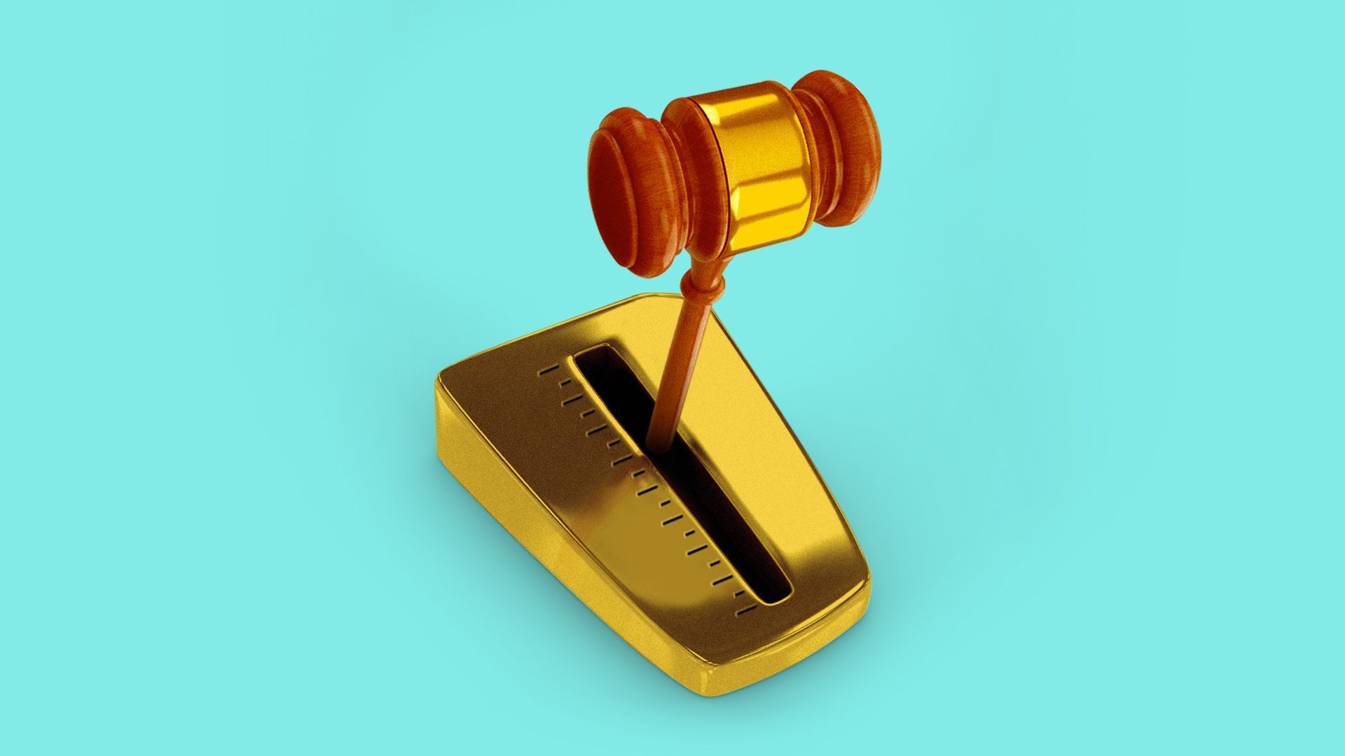 Illustration of a gavel as a stick shift.  