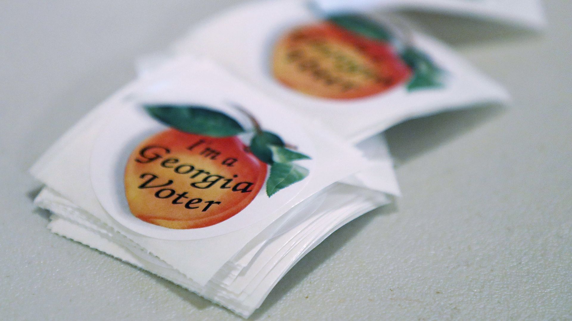 A voting-day sticker from Goergia
