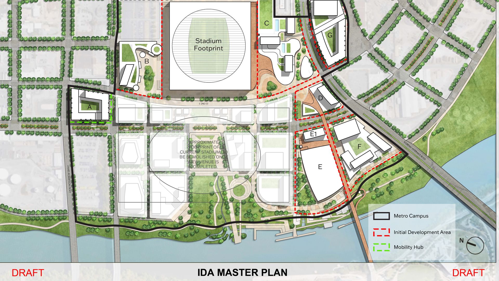 rendering of east bank development