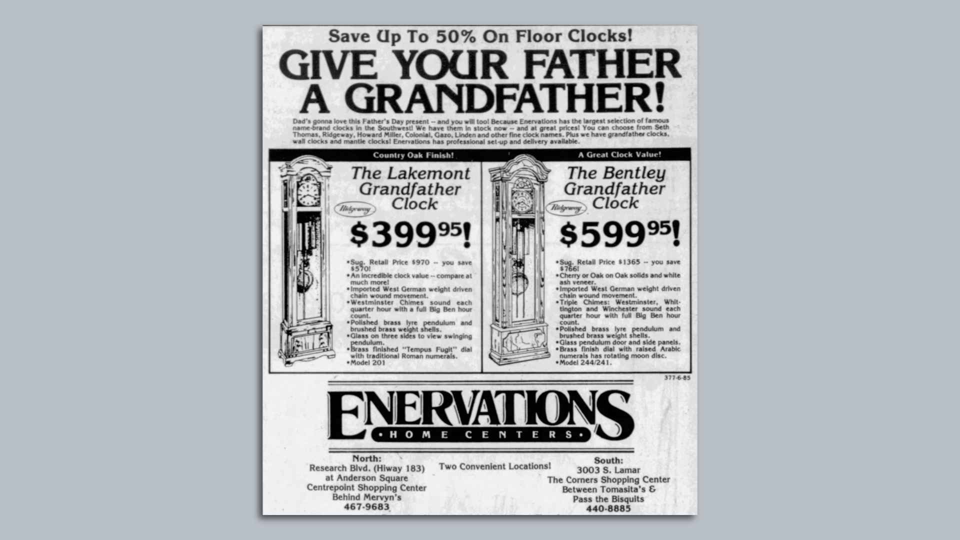 A 1985 advertisement in the Austin American-Statesman