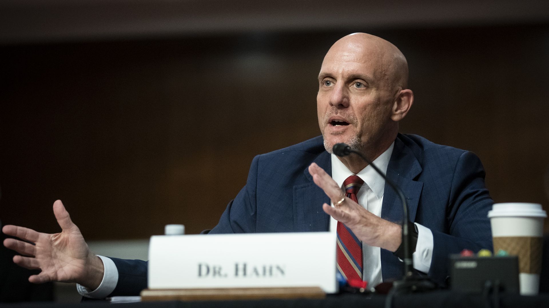 FDA commissioner Stephen Hahn speaks during a Senate Committee hearing