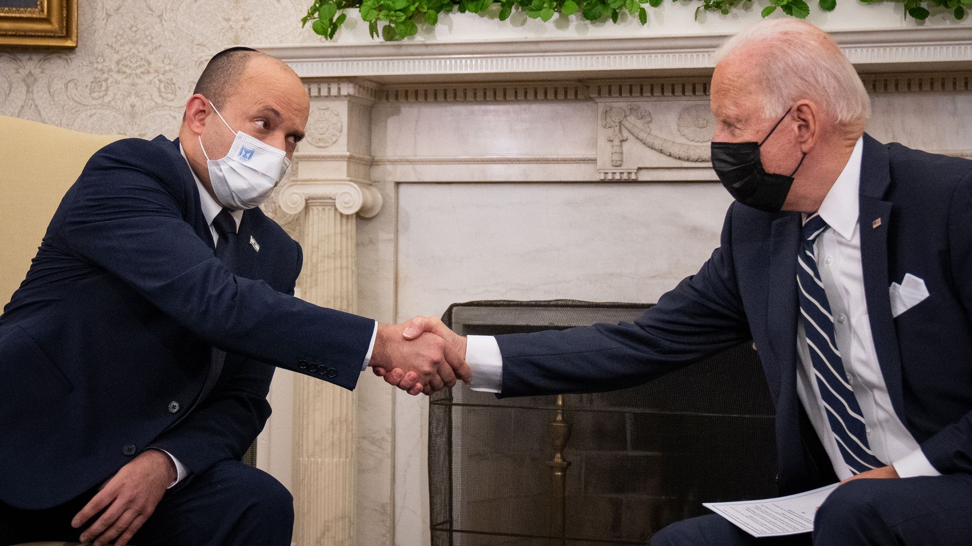 Biden meets with Bennett in the Oval Office on Aug. 27, 2021. Photo: Sarahbeth Maney/Pool/Getty Images