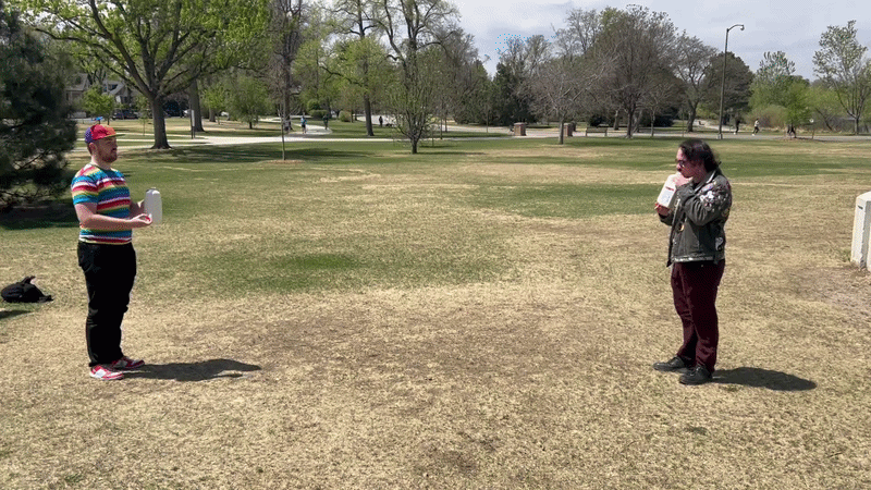 The Lord of Lactose (left) challenged Denver's Bovine Baron.
