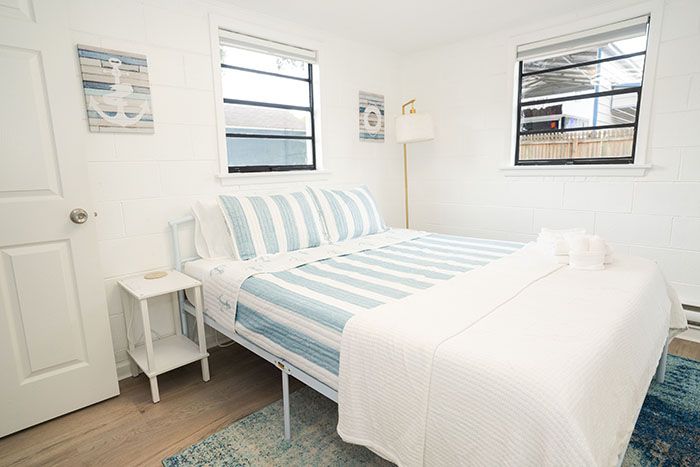 Bottom unit bedroom. Photo: Rico Marcelo/courtesy of Brandt and Rebecca Bronico