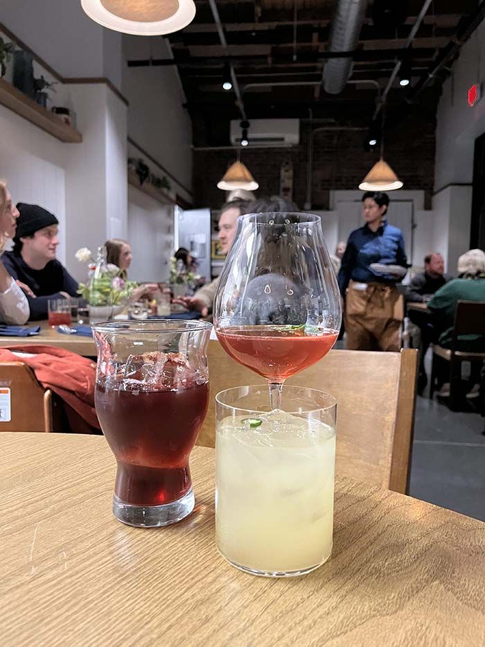 mocktails from restaurant constance