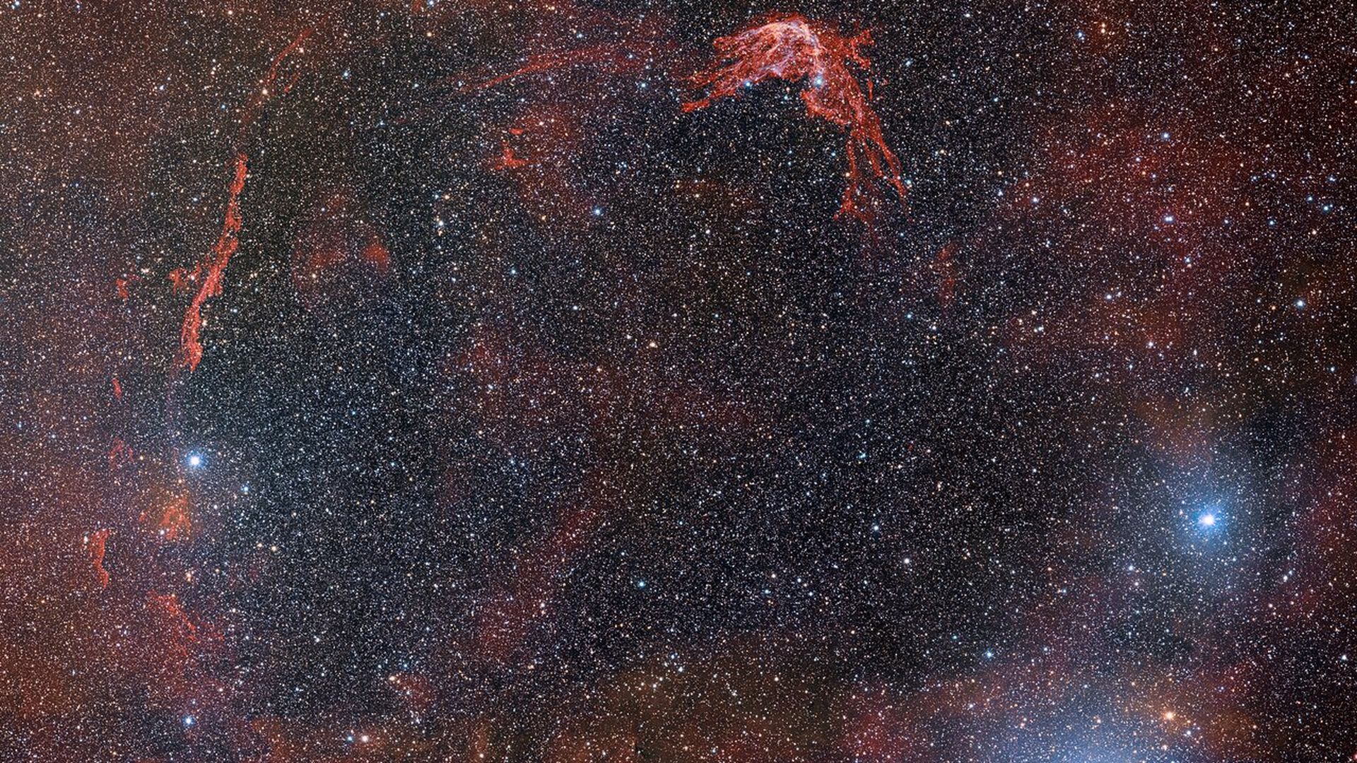 The remnant of a supernova shining in red