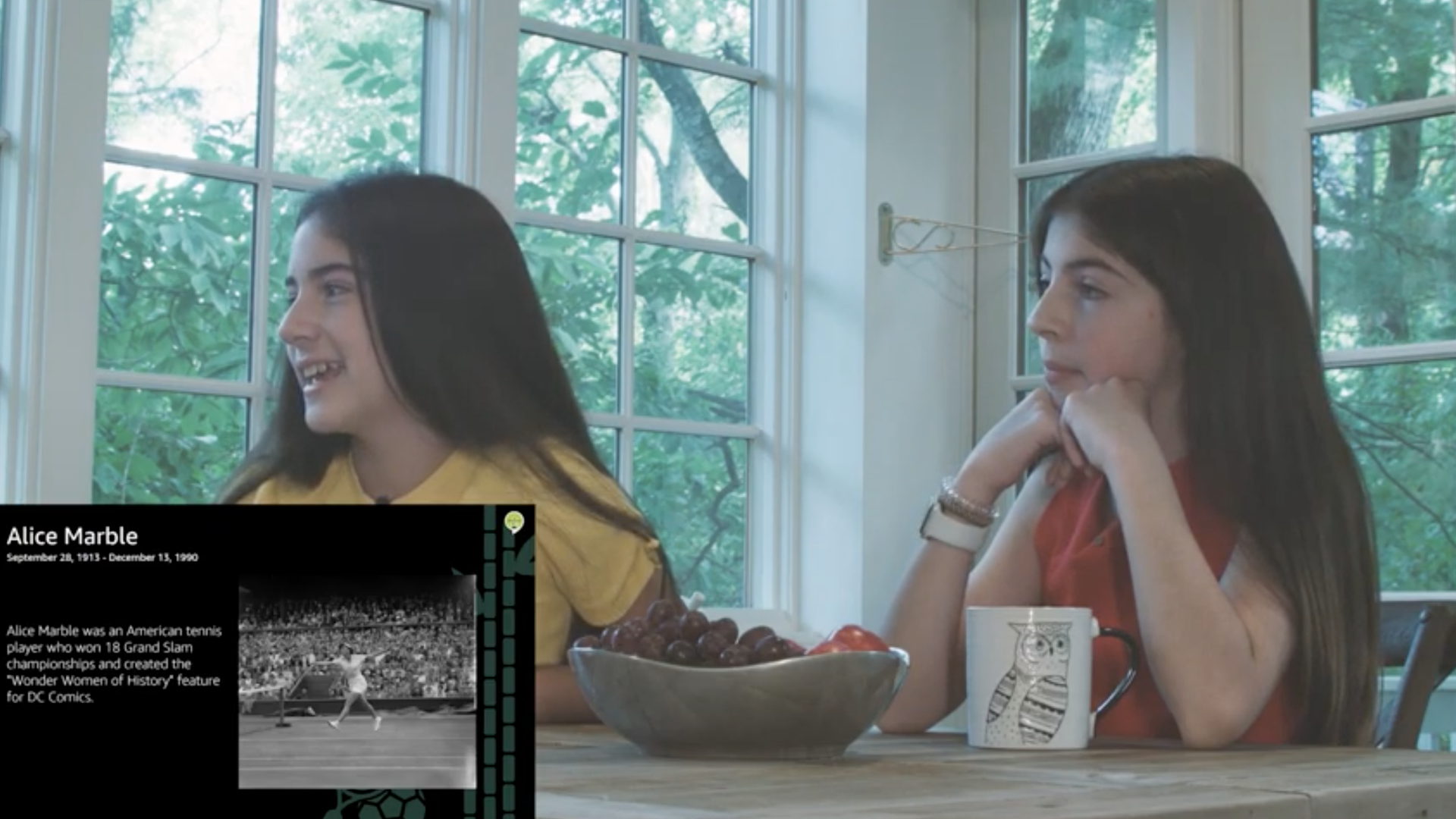 An image from a promotional video for the Bamboo Luminaries trivia app. Screenshot: Axios (via YouTube)