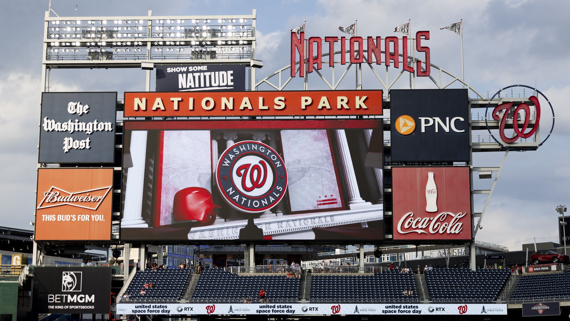 The Nationals scoreboard