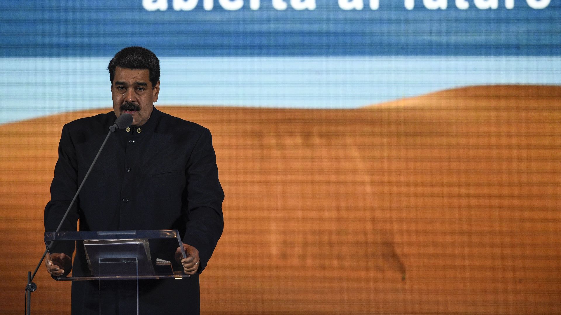 Venezuelan President Nicolas Maduro speaks to businessmen during the presentation of Venezuela's nation-brand in Caracas on February 11, 2019.