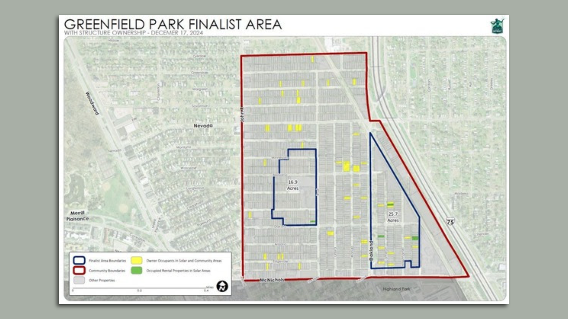 The Greenfield Park area - a map showing the solar. 
