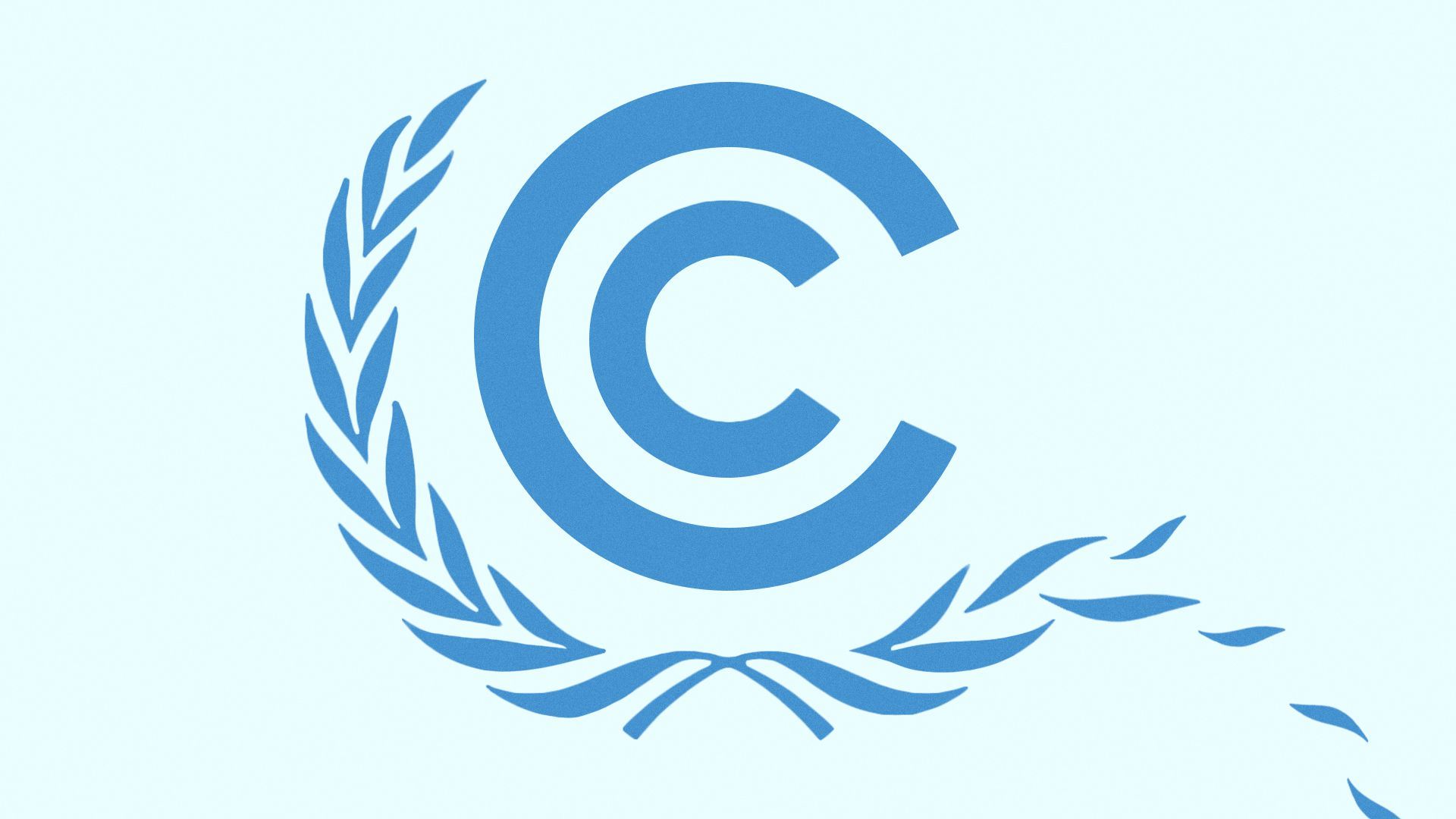 Illustration of the UN Climate Change logo with leaves falling from one of the branches.
