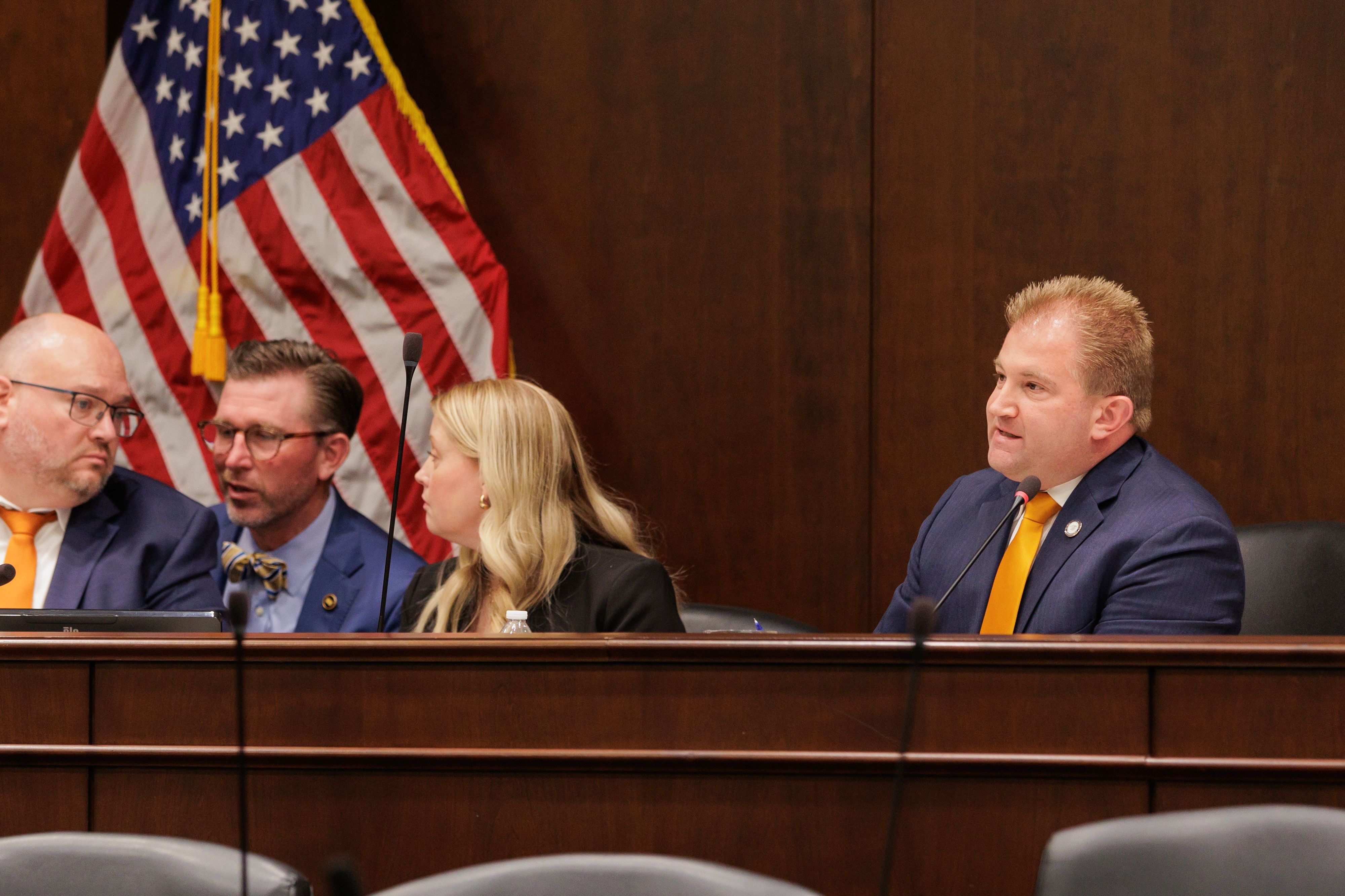 State Representative William Lamberth, a Republican from Tennessee, during a rules committee meeting for a special legislative session at the Tennessee State Capitol in Nashville, Tennessee, US, on Tuesday, May 5, 2026.
