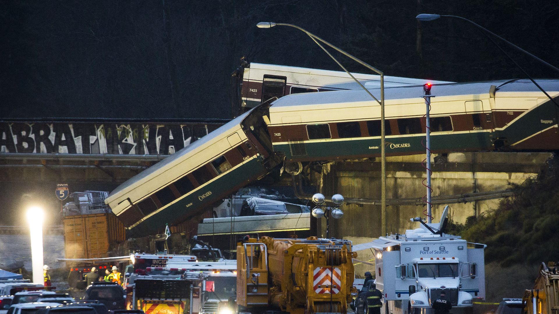 Derailed train