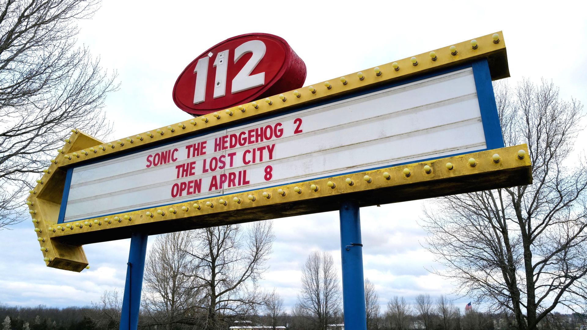 The 112 Drive-In marquee.