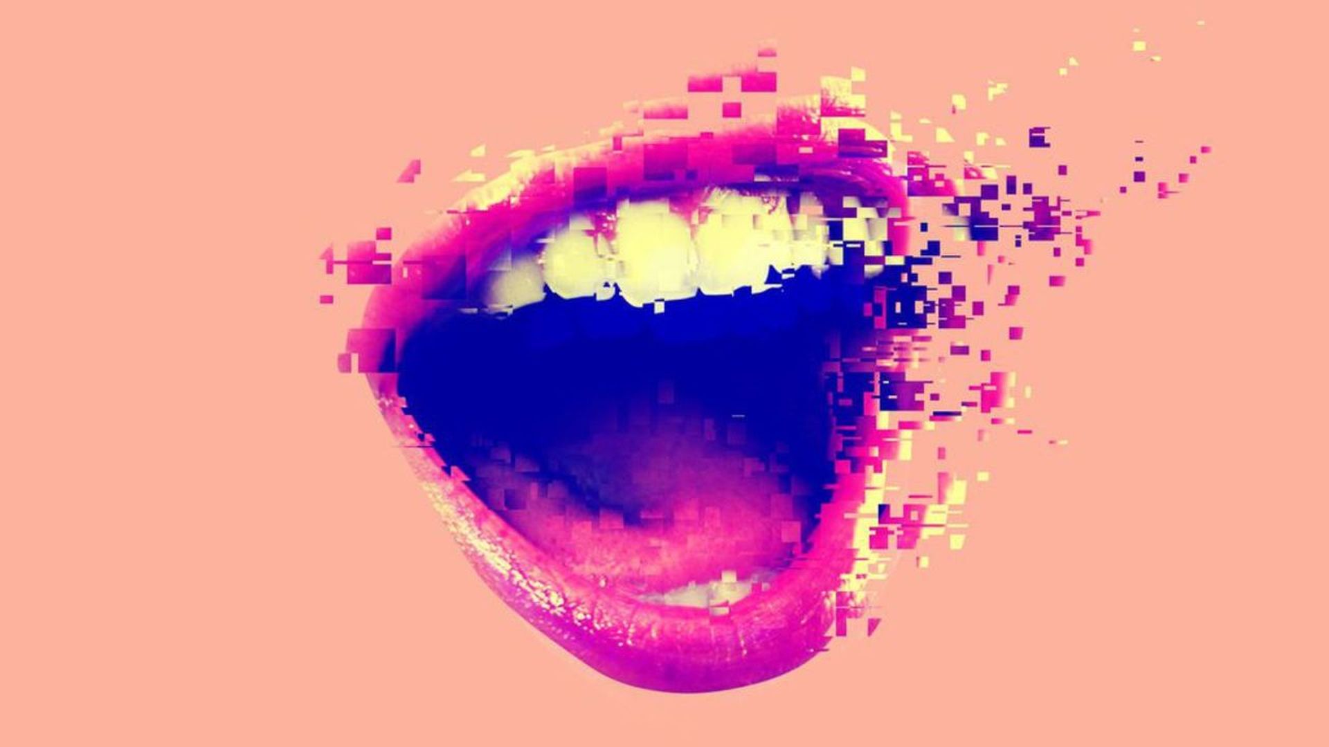 An illustration of a mouth pixelated 
