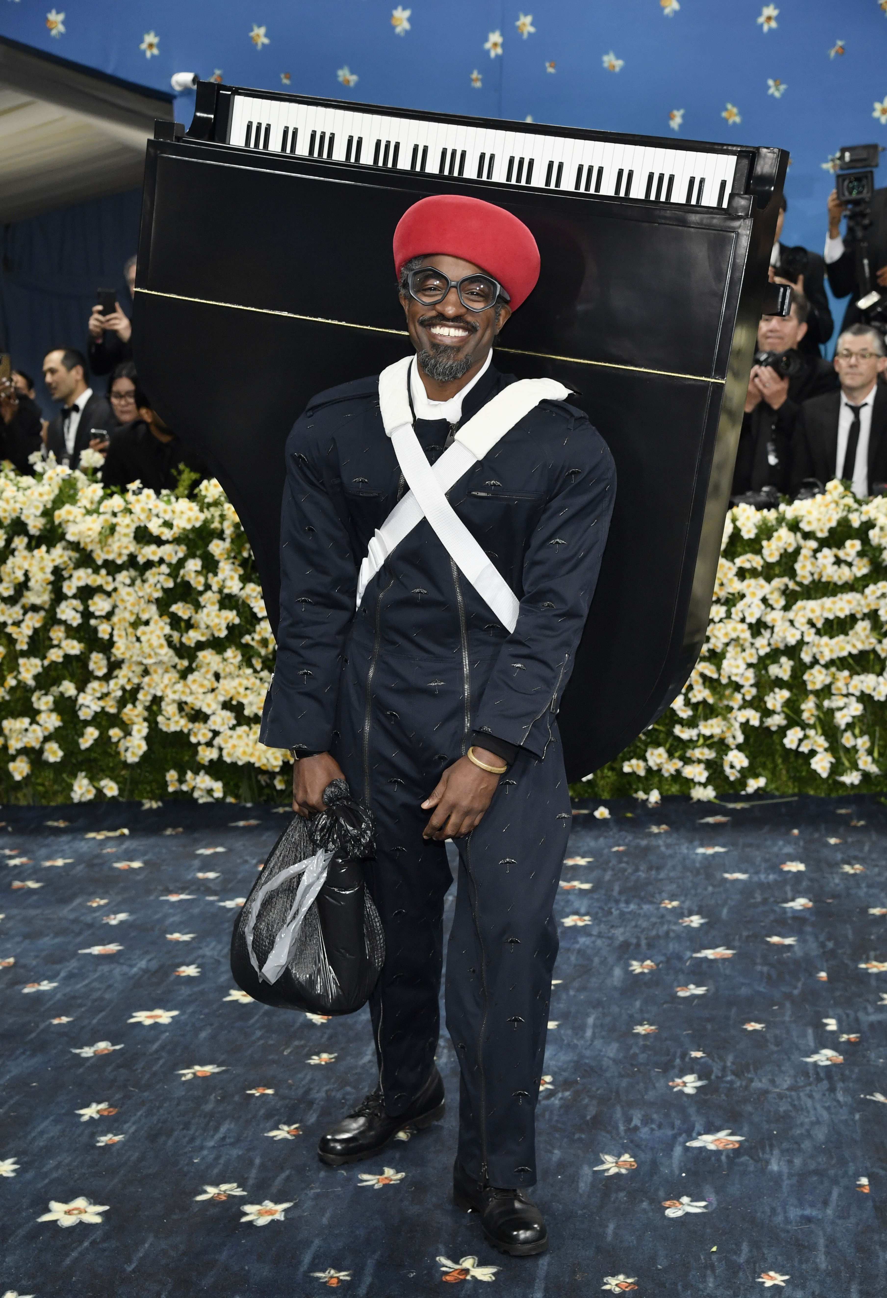 André 3000 attends the Metropolitan Museum of Art's Costume Institute benefit gala celebrating the opening of the "Superfine: Tailoring Black Style" exhibition on Monday, May 5, 2025, in Manhattan. Photo: Evan Agostini/Invision/AP