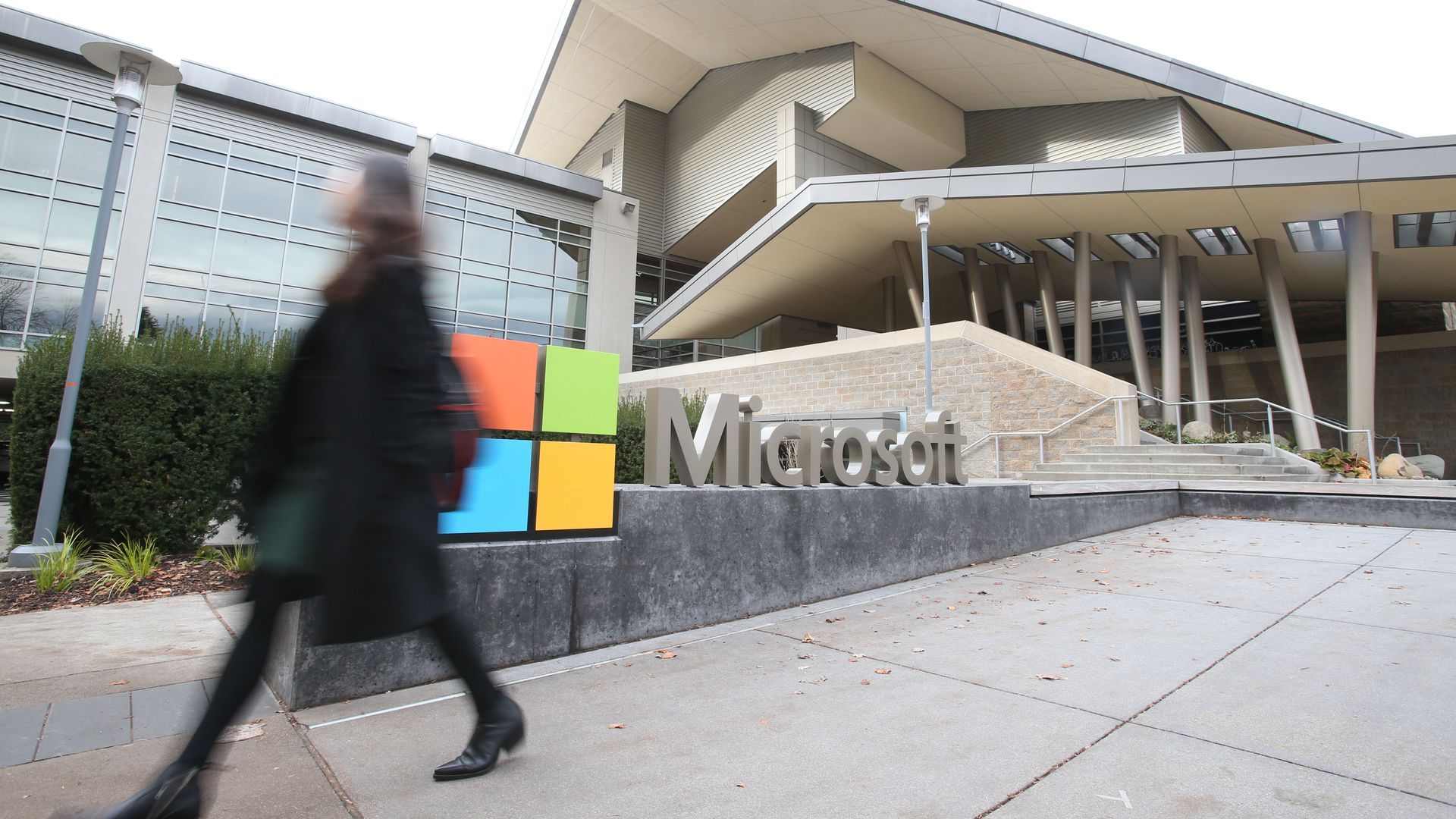Picture of Microsoft sign in front of its headquarter offices in Redmond, Wash.