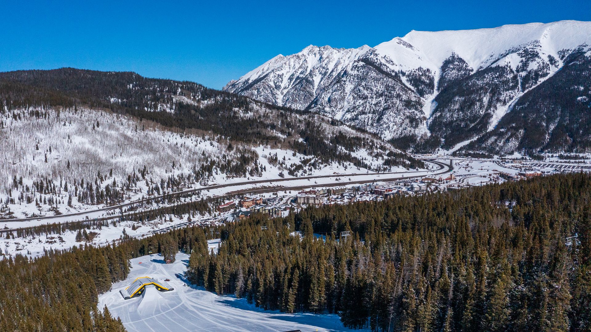 The freestyle skiing training course at Copper Mountain. Photo courtesy of Powdr