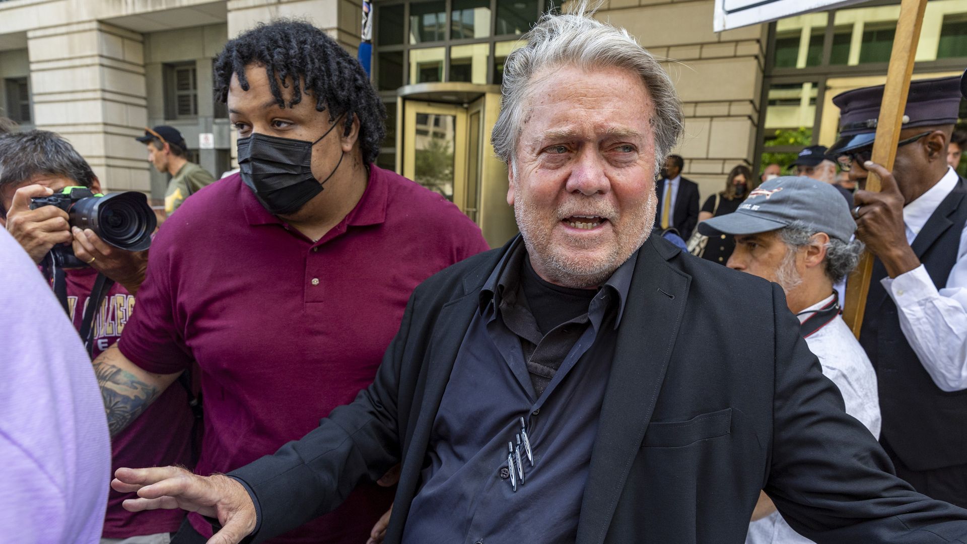 Steve Bannon outside of court