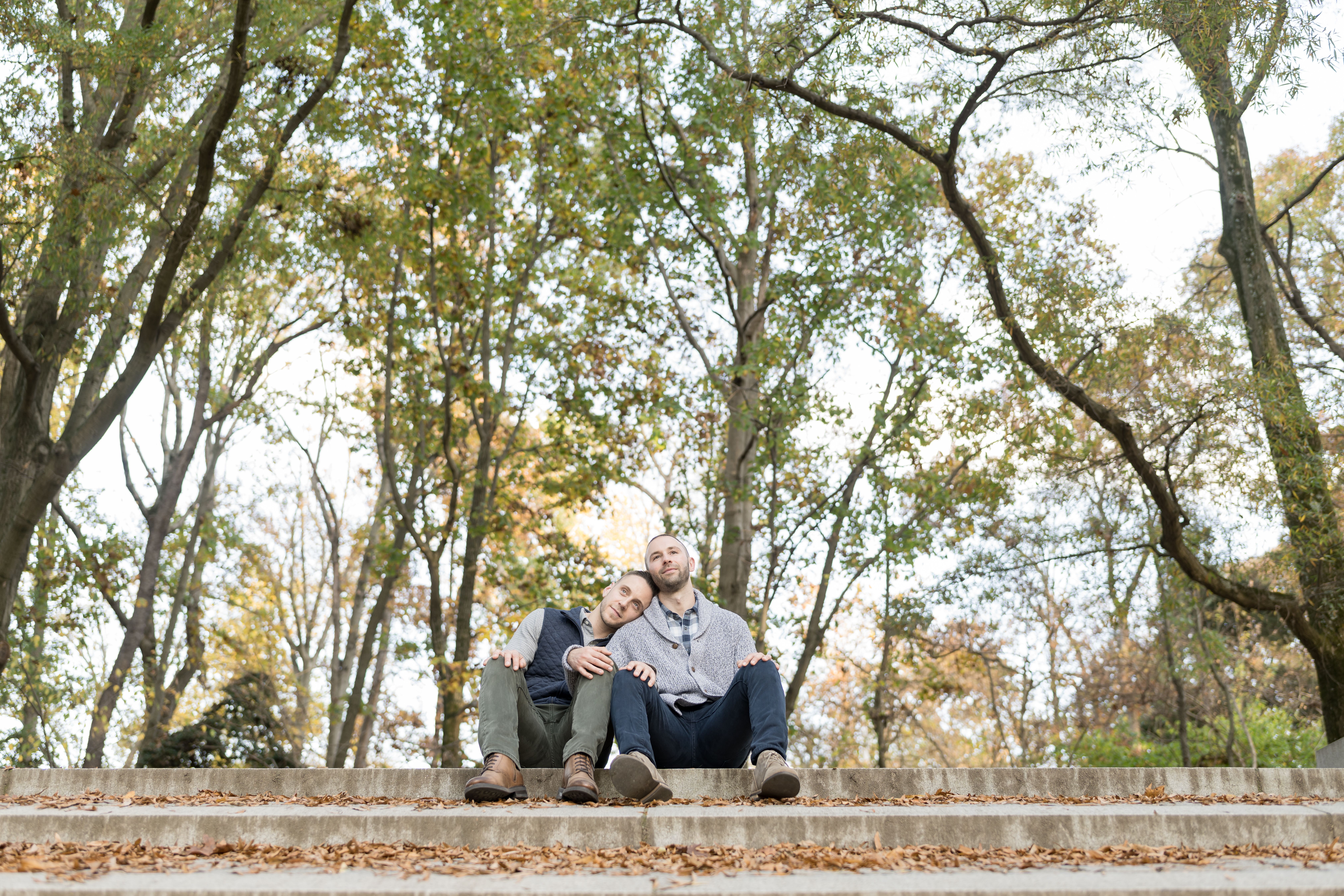 A couple poses at Theodore Roosevelt Island.