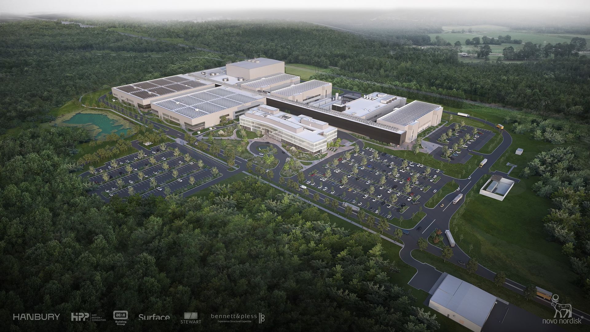 A rendering of the new planned Novo Nordisk facility