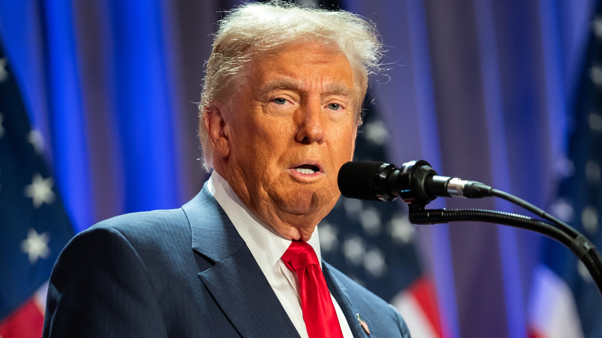 President-elect Donald Trump speaks at a House Republicans Conference meeting at the Hyatt Regency on Capitol Hill on November 13, 2024 in Washington, DC. 