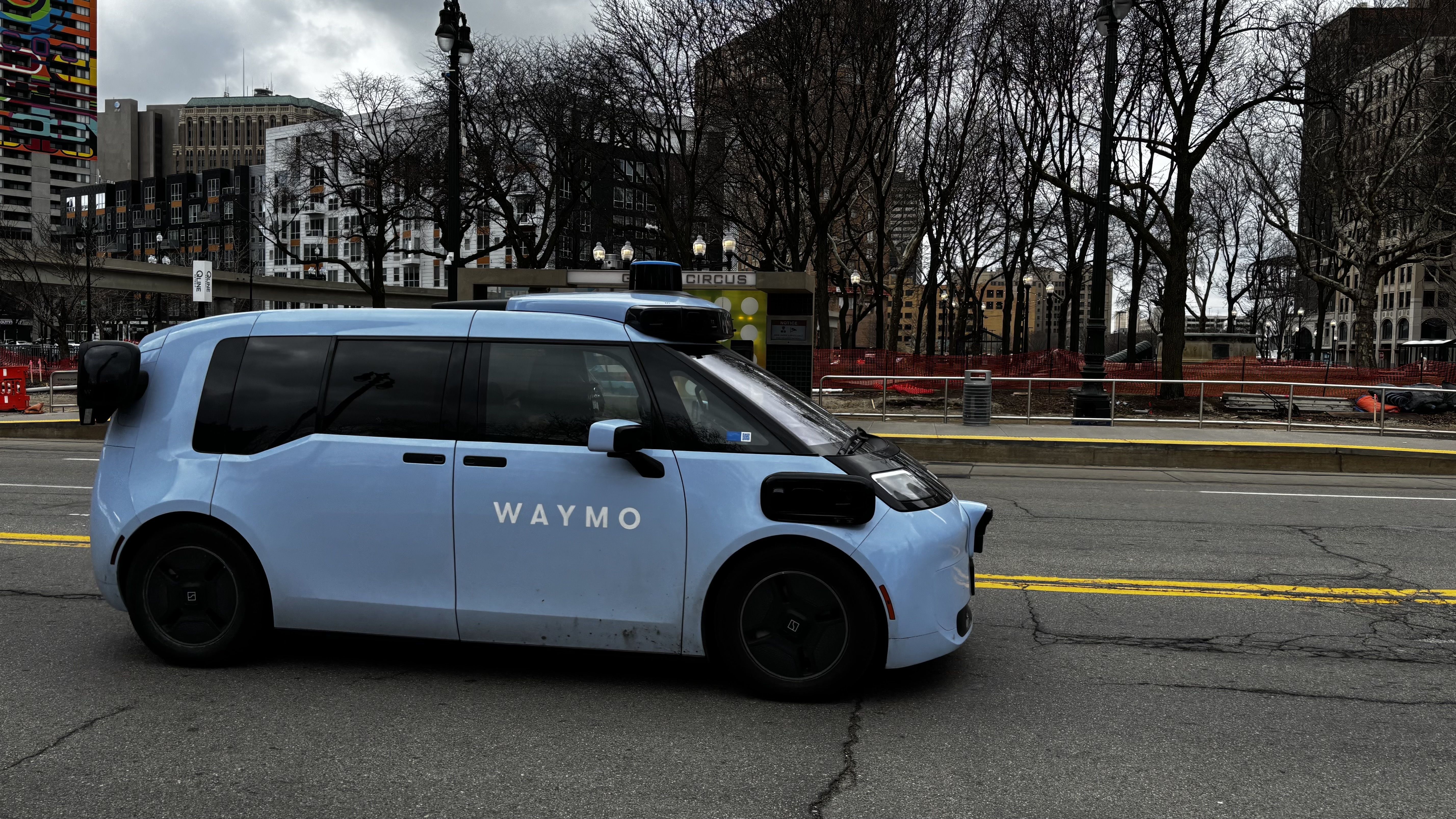 A Waymo car spotted on Woodward Avenue last month. 