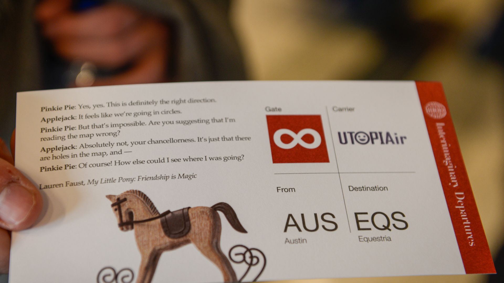 An imaginary boarding pass.