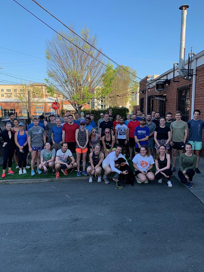 Run club outside of a brewery.