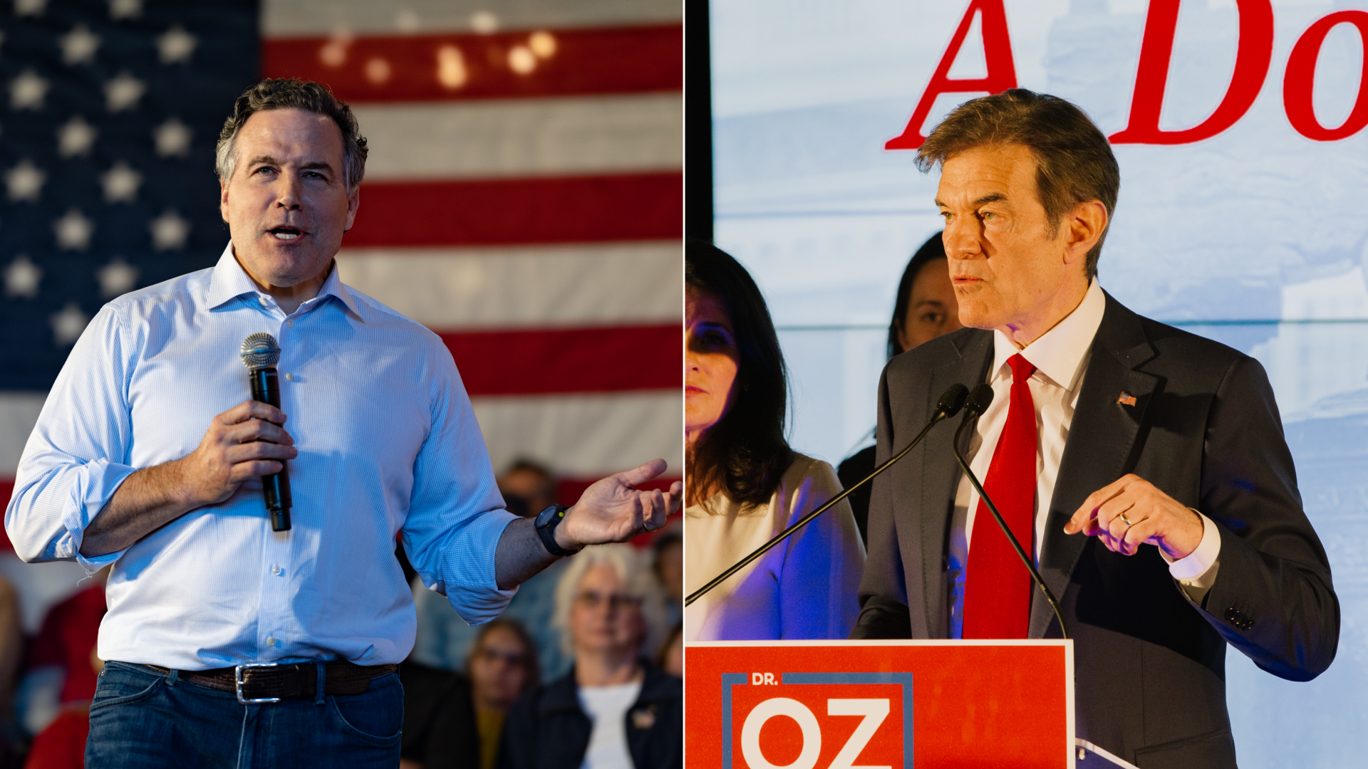 David McCormick and Mehmet Oz.