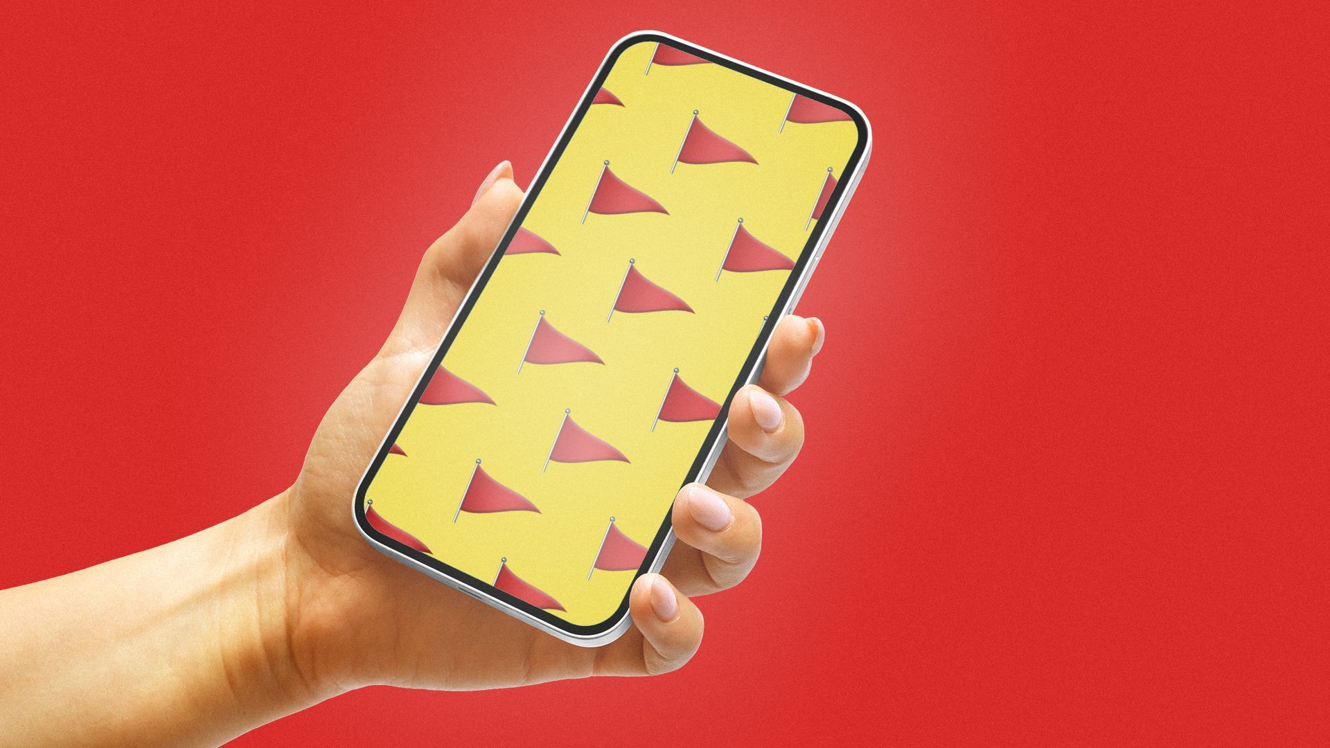 red flags on a phone