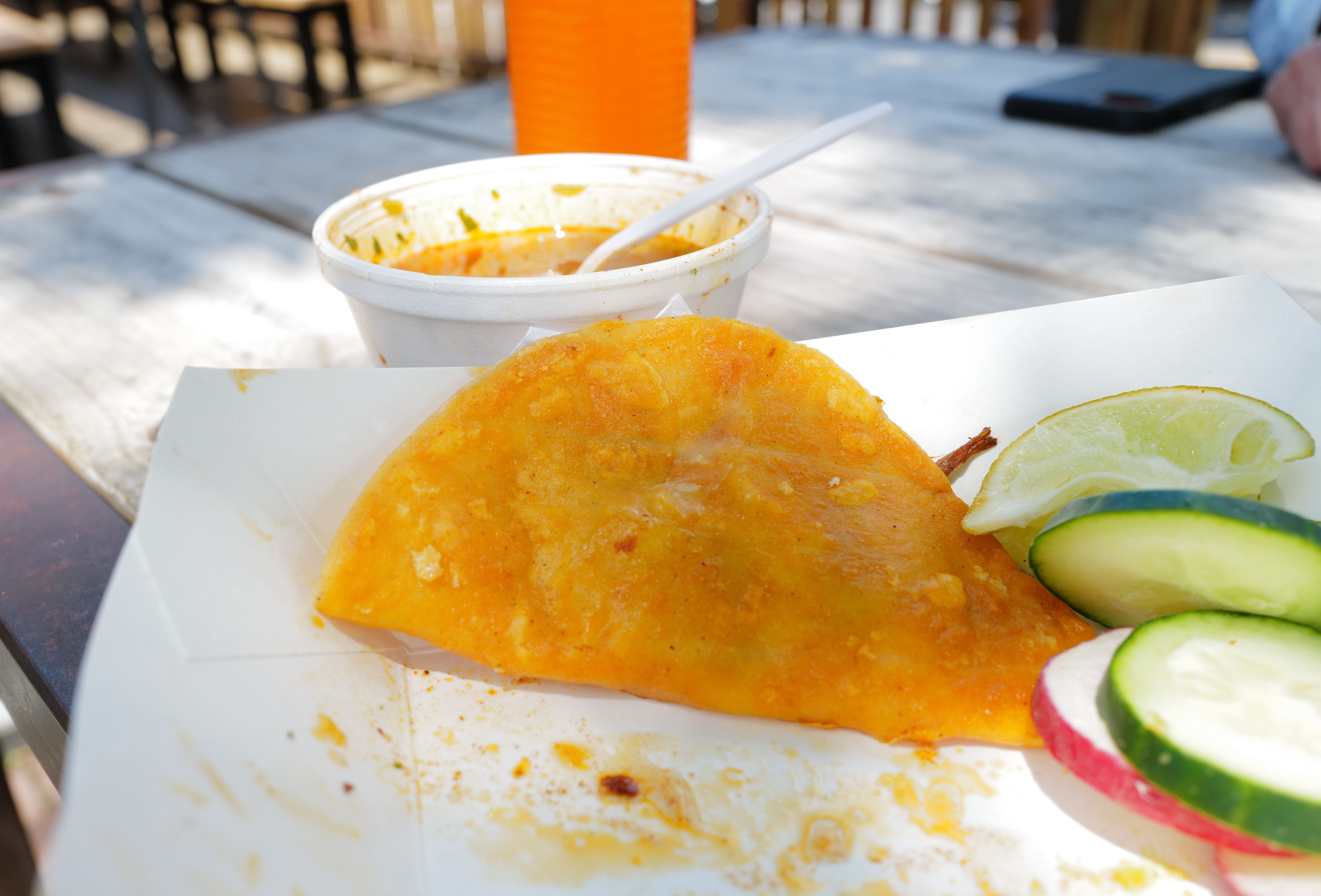 A photo of a taco on a paper plate.