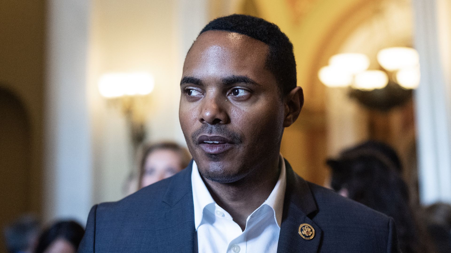 A phot of Rep. Ritchie Torres (D-N.Y.) at the U.S. Capitol taken after the last votes in June.