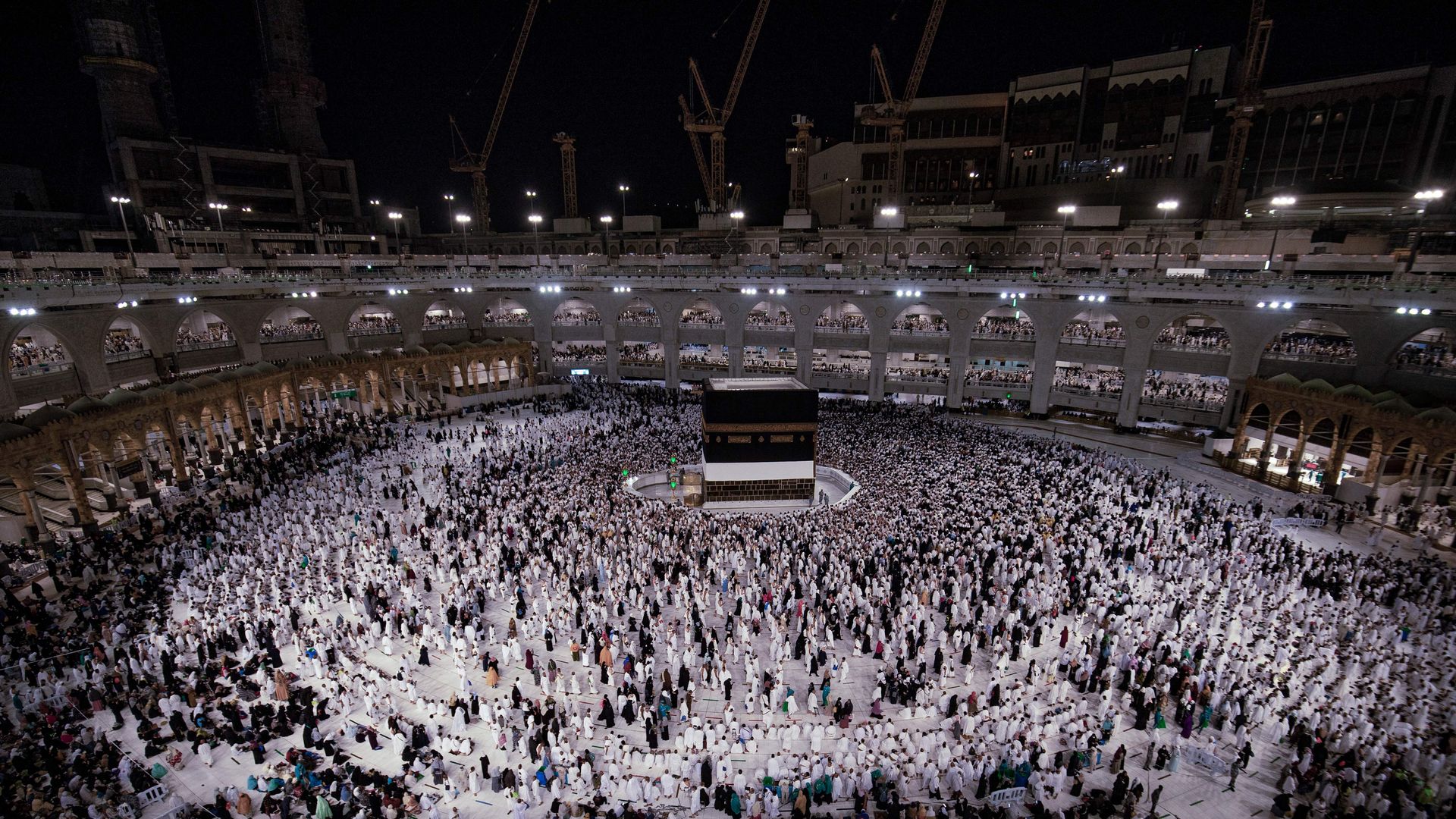 Muslim pilgrims circumambulate around the Kaaba, Islam's holiest shrine, during the annual Hajj pilgrimage at the Grand Mosque in Saudi Arabia's holy city of Mecca
