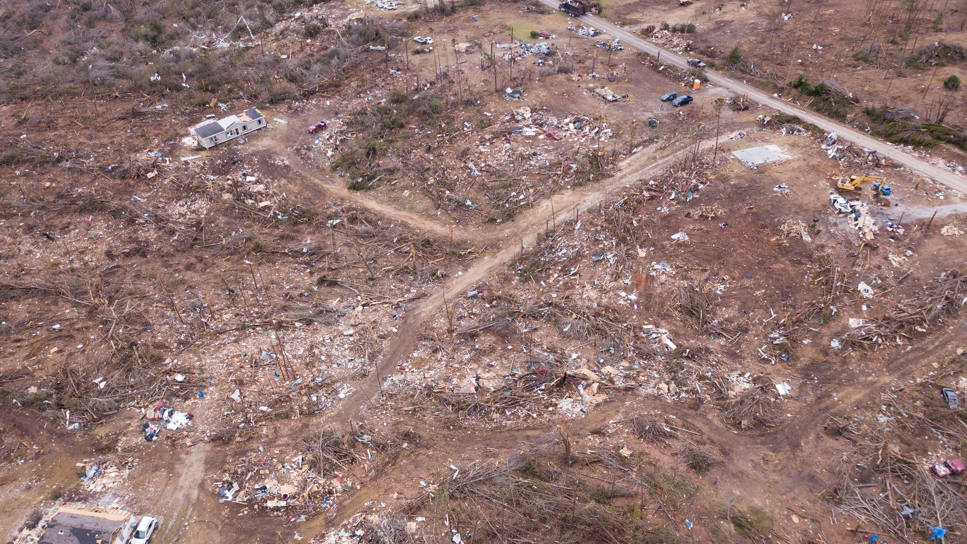 Damage from an Alabama tornado
