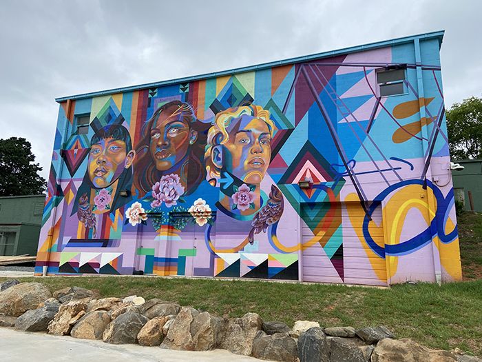 Garden of Journey mural in Independence Park.