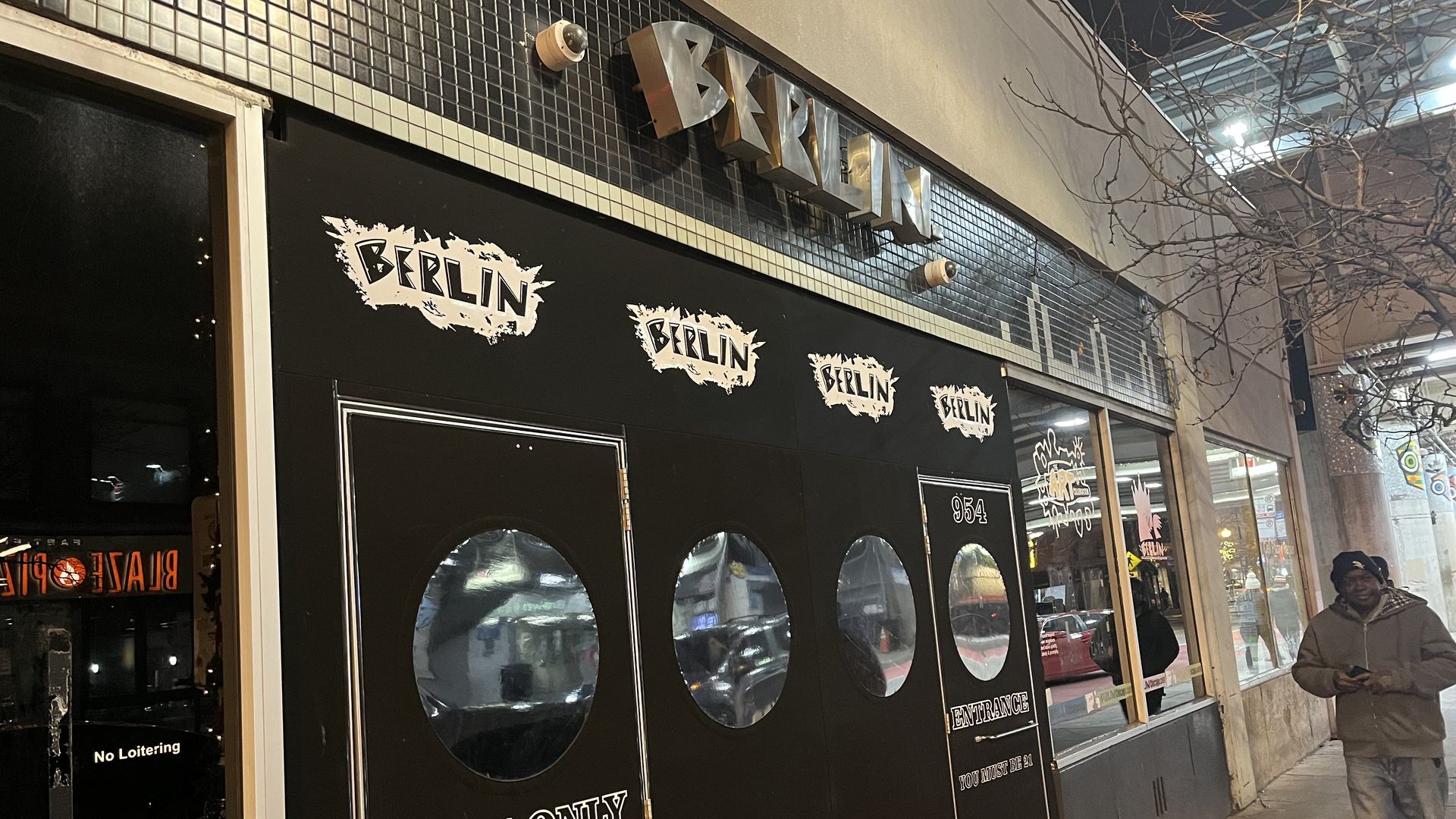 Photo of the front of a nightclub 