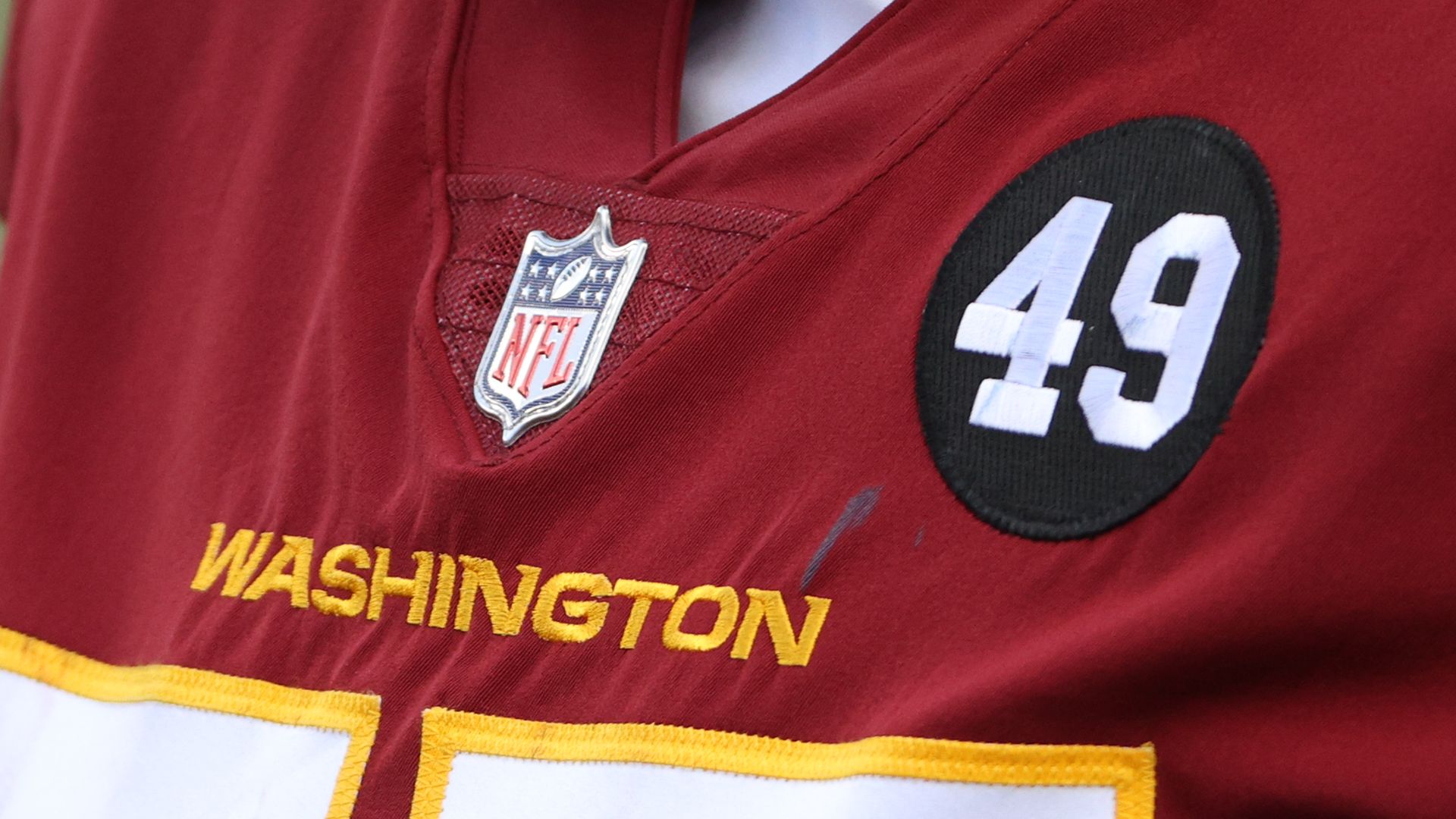 A detailed view of the Washington Football Team logo 