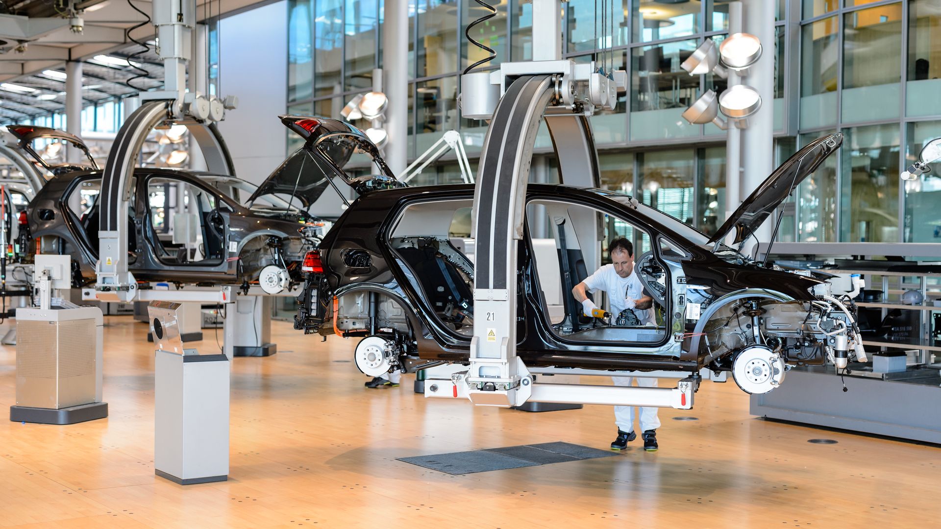 A Volkswagon plant produces Volkswagons