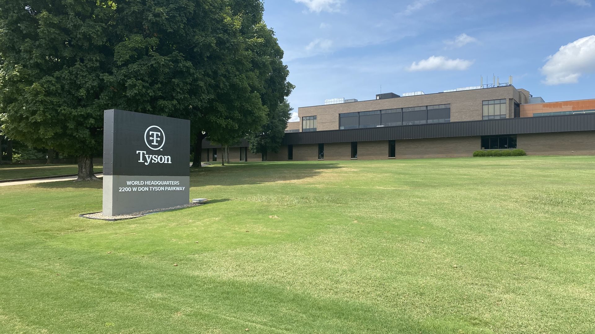 A photo of Tyson Foods' world headquarters in Springdale, Arkansas.