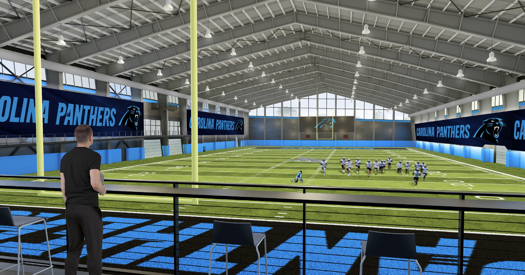 Rendering of the Carolina Panthers indoor practice field.