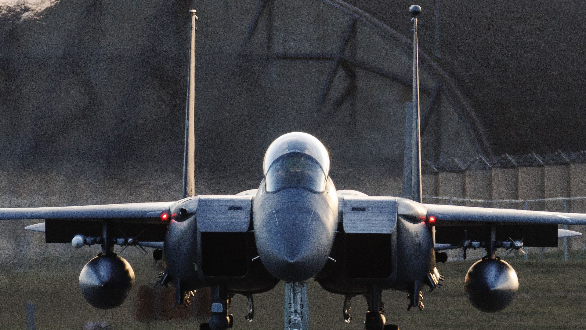 An F-15 fighter jet.
