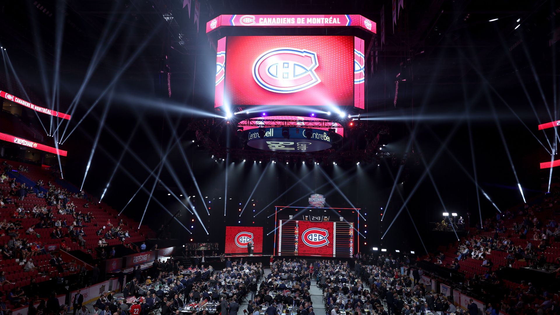 The draft floor during the 2022 NHL Draft.
